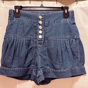 SHEIN Blue High-Waisted Denim Shorts